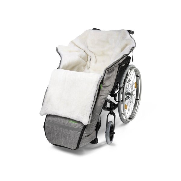 Fellhof Rollstuhl-Fellsack Lammfell Fusssack warm robust black