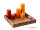 Holztablett Servierbrett Deko Tablett eckig Vintage Mangoholz massiv