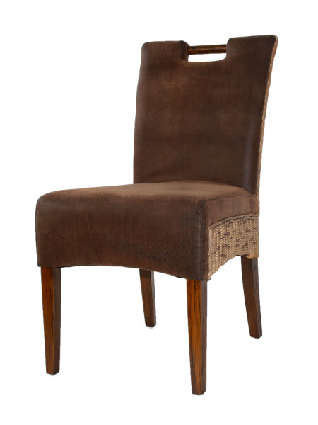 Rattanstuhl Esszimmer Stuhl Bilbao Griff vollgepolstert prairie brown