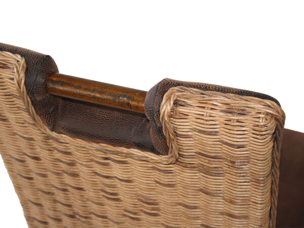 Rattanstuhl Esszimmer Stuhl Bilbao Griff vollgepolstert prairie brown