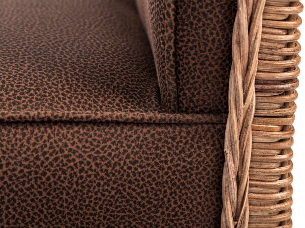 Rattanstuhl Polsterstuhl Antonio Polster Wildlederoptik prairie braun