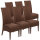 Rattanstühle 6er Set Esszimmerstühle Antonio braun Wildleder-Optik