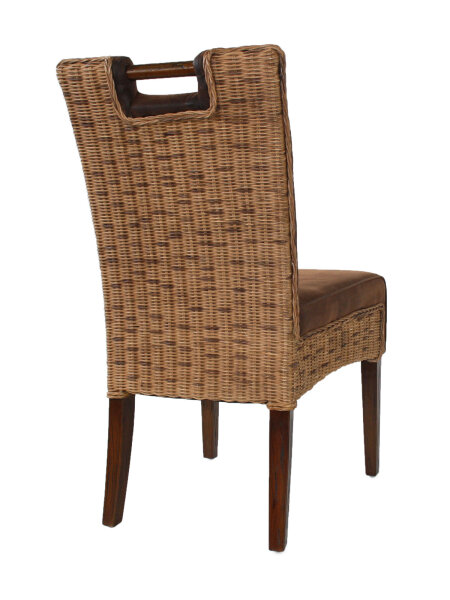 Rattanstühle Esszimmerstühle 6er SET Bilbao vollgepolstert brown