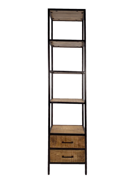 Bücherregal Stand Regal Bücherbord 40x180x40 cm mit Schubladen