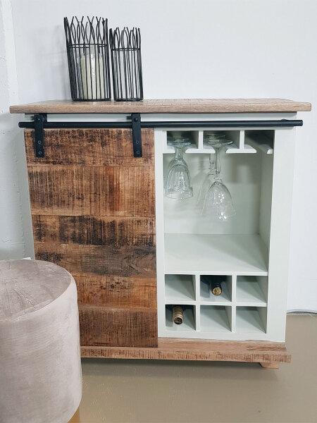 Barschrank B 72 H 80 cm Weinregal Wein Schrank Hausbar Weinbar
