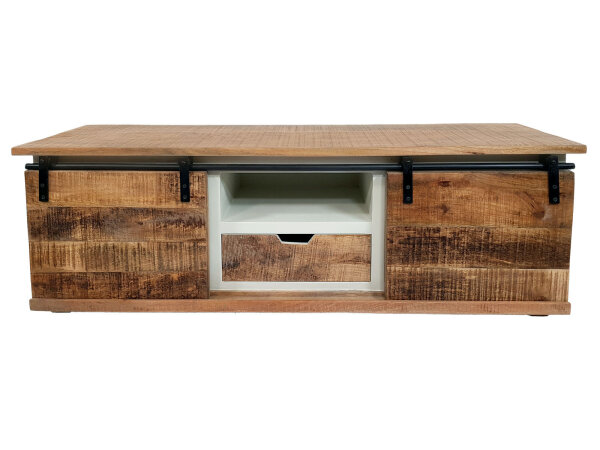TV Schrank Massivholz B 125 H 45 cm TV Lowboard Fernsehschrank