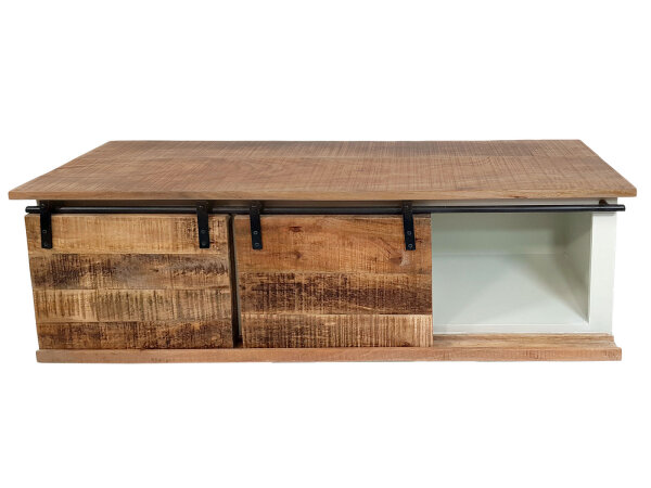 TV Schrank Massivholz B 125 H 45 cm TV Lowboard Fernsehschrank