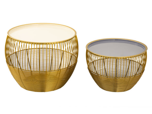 Beistelltisch 2er Set Dekotische Sofatisch Glamira Couchtisch gold