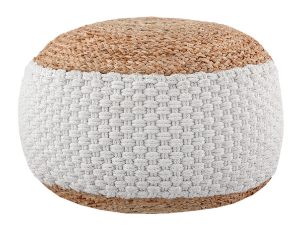 Sitzpouf Jute Sitzhocker rund Deko Hocker natur Sitzpouf Fußhocker