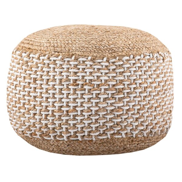Sitzpouf Jute Sitzhocker rund Deko Hocker natur Sitzpouf Fußhocker