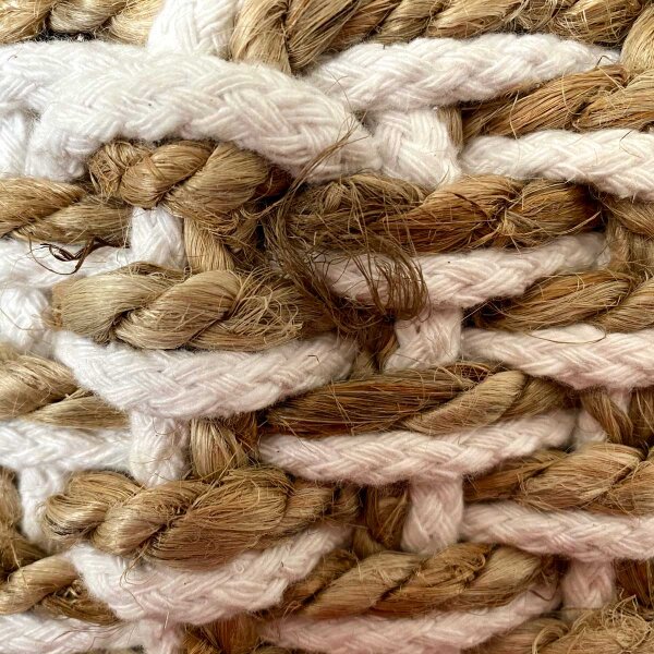 Sitzpouf Jute Sitzhocker rund Deko Hocker natur Sitzpouf Fußhocker