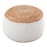 Sitzpouf Jute Sitzhocker rund Deko Hocker natur Sitzpouf...