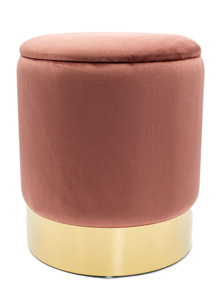 Samthocker Deko Hocker Samt Pouf Dekopouf Velour mit Stauraum Deckel