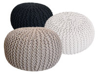 Strickhocker 3er Set Pouf Sitzpouf Sitzpuff Pouf...