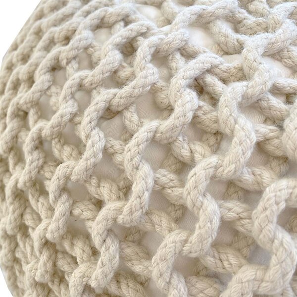 Premium Pouf Sitzpouf Strickhocker Ø 55 cm Innen & Außen waschbar
