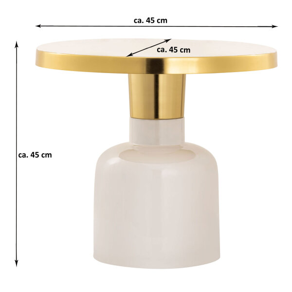 Beistelltisch rund Dekotisch Lampentisch Sofatisch Glam Tisch Metall