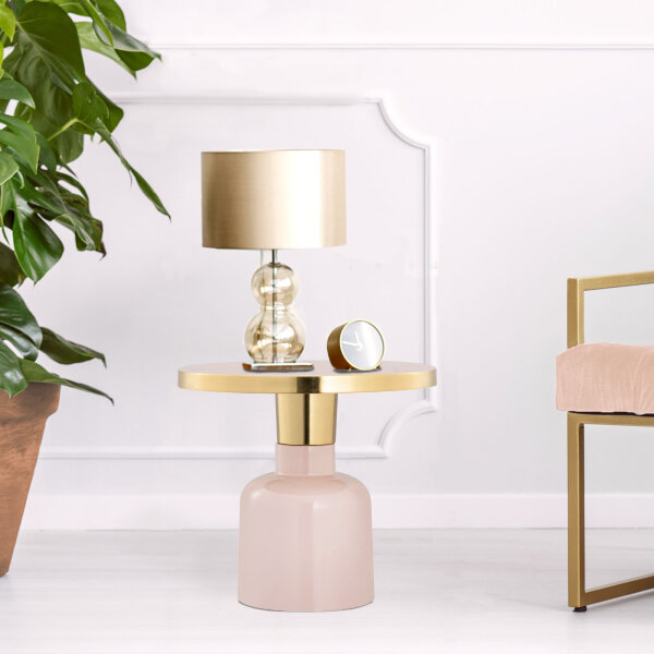 Beistelltisch rund Dekotisch Lampentisch Sofatisch Glam Tisch Metall