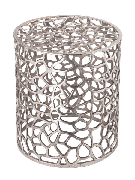 Beistelltisch Metall Dekotisch Agadir silber o. gold Korallen-Design