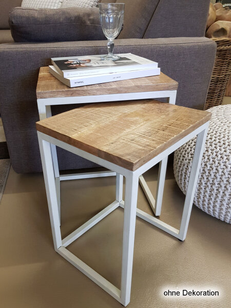 Couchtisch 2er Set Stück Wohnzimmer Satztisch Dallas schwarz o. weiß