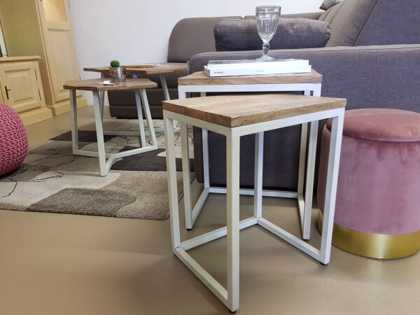 Couchtisch 2er Set Stück Wohnzimmer Satztisch Dallas schwarz o. weiß