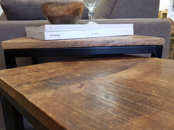 Couchtisch 2er Set Stück Wohnzimmer Satztisch Dallas schwarz o. weiß