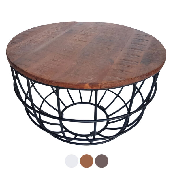 Couchtisch Lexington Beistelltisch Wohnzimmertisch Satztisch Ø 75cm Massivholz