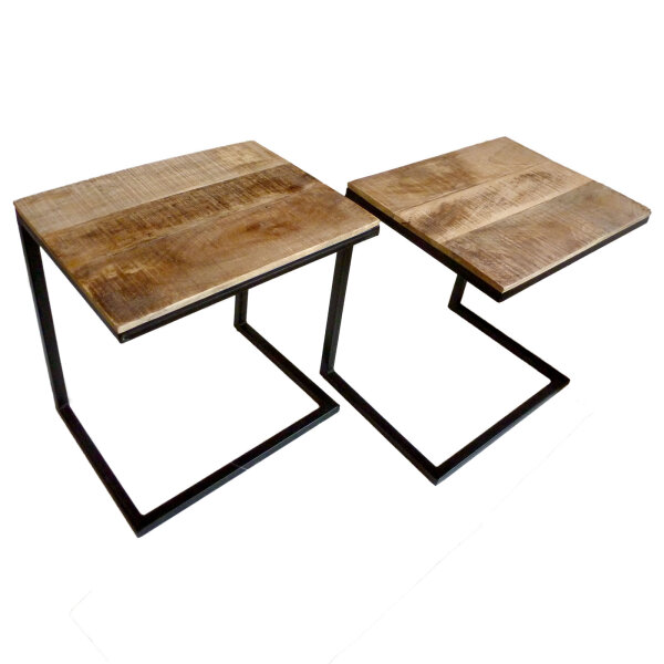 Couchtisch 2er Set Wohnzimmer-Tisch-Set Beistelltisch Atlanta Metall