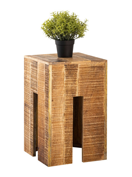 Hocker quadratisch Blumensäule Sitzhocker Blumenhocker Beistelltisch Mangoholz