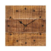 Wanduhr Holzuhr Wohnzimmer lautlos quadratisch aus...