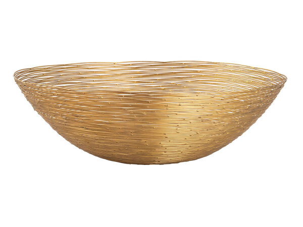 Obstschale Drahtstruktur Brotkorb Obstkorb Metall rund gold Ø 40 cm