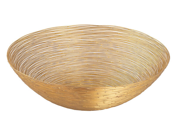 Obstschale Drahtstruktur Brotkorb Obstkorb Metall rund gold Ø 40 cm