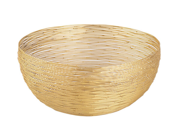 Obstschale ø 30 cm Brotkorb Obstkorb rund gold dollce Metall Drahtstruktur