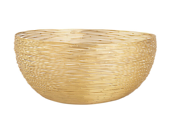 Obstschale ø 30 cm Brotkorb Obstkorb rund gold dollce Metall Drahtstruktur