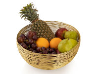 Obstschale ø 30 cm Brotkorb Obstkorb rund gold...