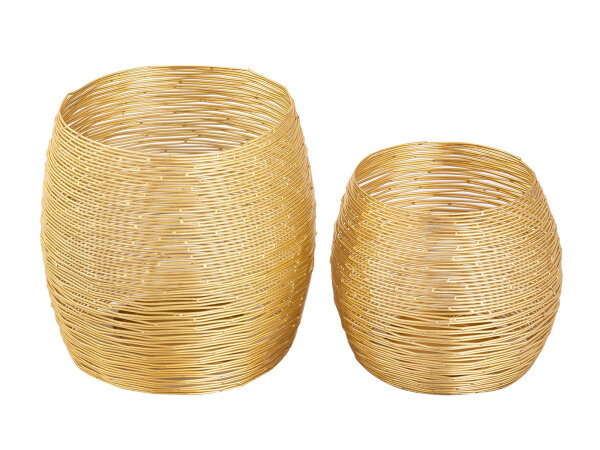 Teelichthalter Set 2-teilig Windlichter Kerzenständer Paris gold Kerzenhalter