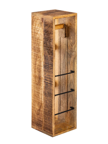 Toilettenpapierhalter Klopapierhalter Klorollenhalter quadratisch Mangoholz