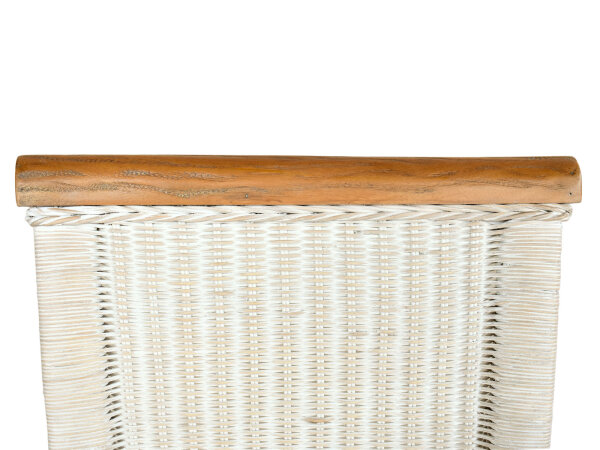 Esszimmer Stühle Set 2 Stück mit Armlehnen Rattanstühle weiß Rattan nachhaltig