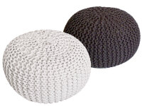 Strickhocker 2er Set Pouf Sitzpouf Sitzpuff Pouf...