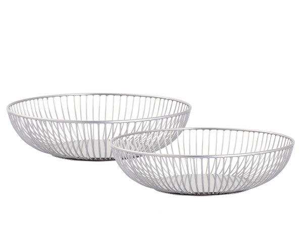 Brotkorb 12-teilig Metall ø 28 x 7 cm Obstschale rund Brotkorb schwarz o. silber