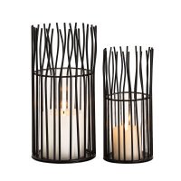 Windlicht Set 2-teilig Kerzenhalter Teelichthalter Loft...
