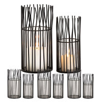 Windlicht 8-teilig Kerzenhalter Teelichthalter Loft...