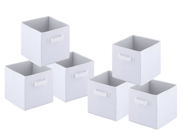 Aufbewahrungsboxen 6er Set faltbar Faltbox 26cm Aufbewahrungskiste quadratisch