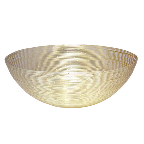 Deko Schale Obstschale Brotkorb rund ø 30 o. 40 cm in edler Drahtstruktur gold