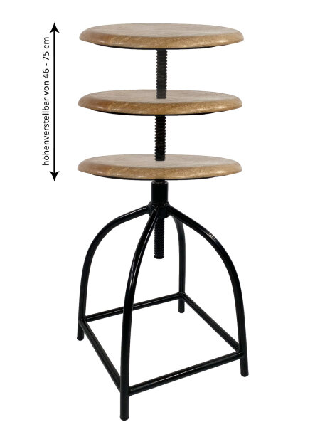 Drehhocker Barhocker Hocker Drehstuhl höhenverstellbar Massivholz Metall