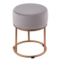 Velour Hocker  Ø 32 H 42 cm Samthocker mit...