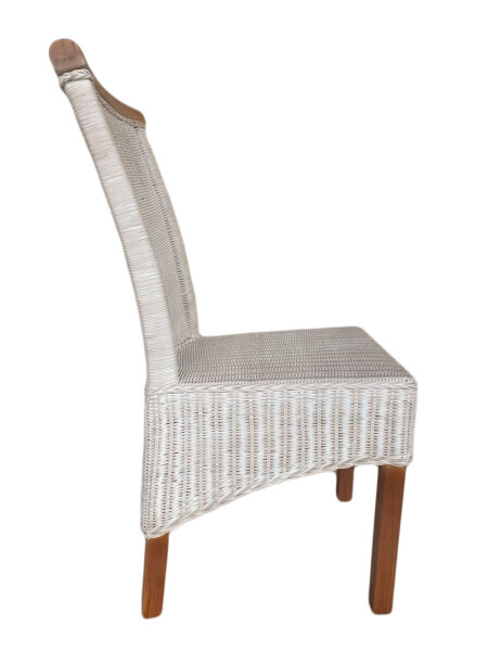 Esszimmer Stuhl Rattanstuhl Essstisch Stuhl weiß Perth Rattan natur Korbstuhl