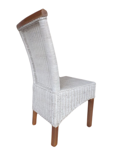 Esszimmer Stuhl Rattanstuhl Essstisch Stuhl weiß Perth Rattan natur Korbstuhl