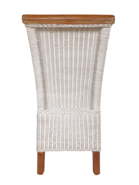 Esszimmer Stuhl Rattanstuhl Essstisch Stuhl weiß Perth Rattan natur Korbstuhl