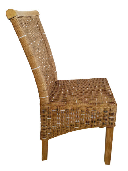 Esszimmer Stuhl Rattanstuhl Esstisch Stuhl Perth braun Korbstuhl Naturrathan