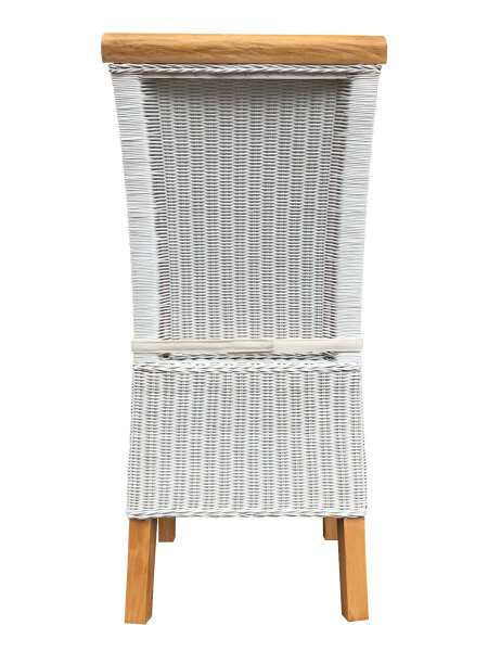 Esszimmer Stühle Set Rattanstühle Perth 4 Stück weiß Korbstühle nachhaltig